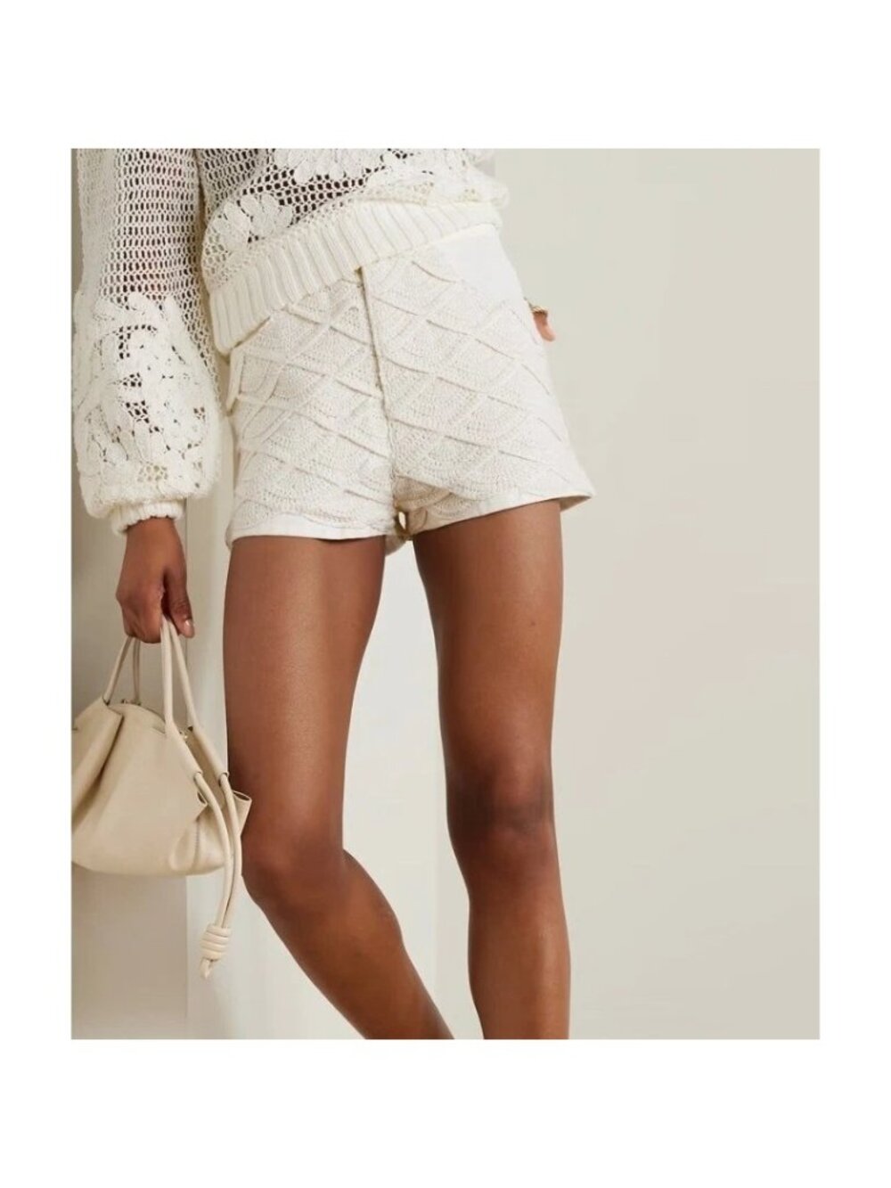 Farm Rio Scalloped Shorts Crochet Detail Cotton Size 27 New with tag - Picture 2 of 4
